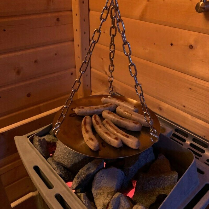 Saunagrill: Schwenkgrill Edelstahl für Sauna inkl. Aufhängung - BBQ / Saunaevent 15