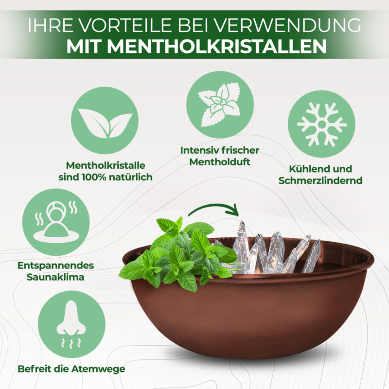 Verdampferschale Ø8,5cm für Sauna - Schale inkl. Mentholkristalle 12