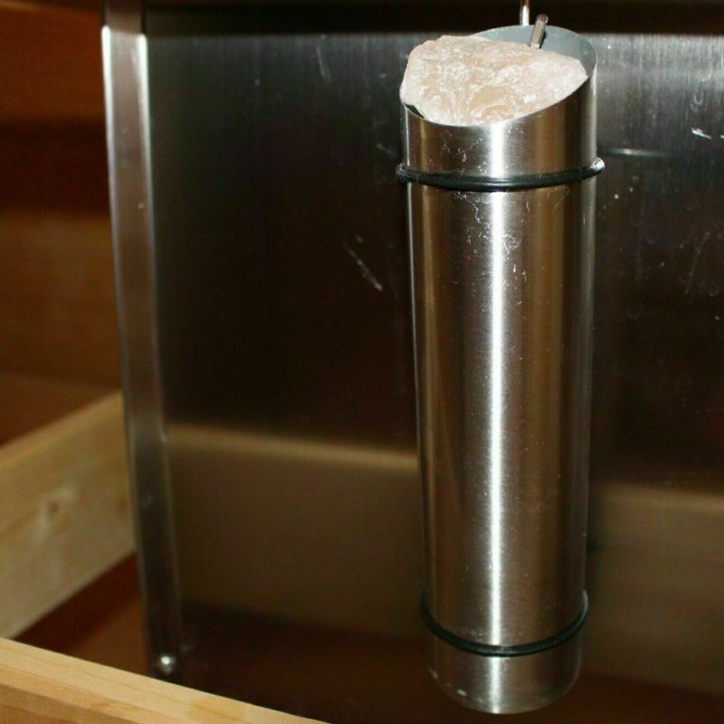 Sauna & Dampfbad Deluxe Edelstahl Salzkristall Halter inkl. rosa Kristallsalz 7