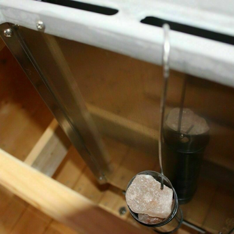 Sauna & Dampfbad Deluxe Edelstahl Salzkristall Halter inkl. rosa Kristallsalz 9