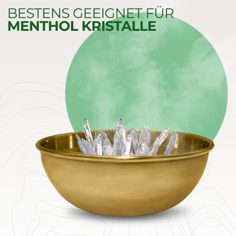 Verdampferschale Ø8,5cm für Saunaofen - Schale Gold-Look - Gratis Menthol 22